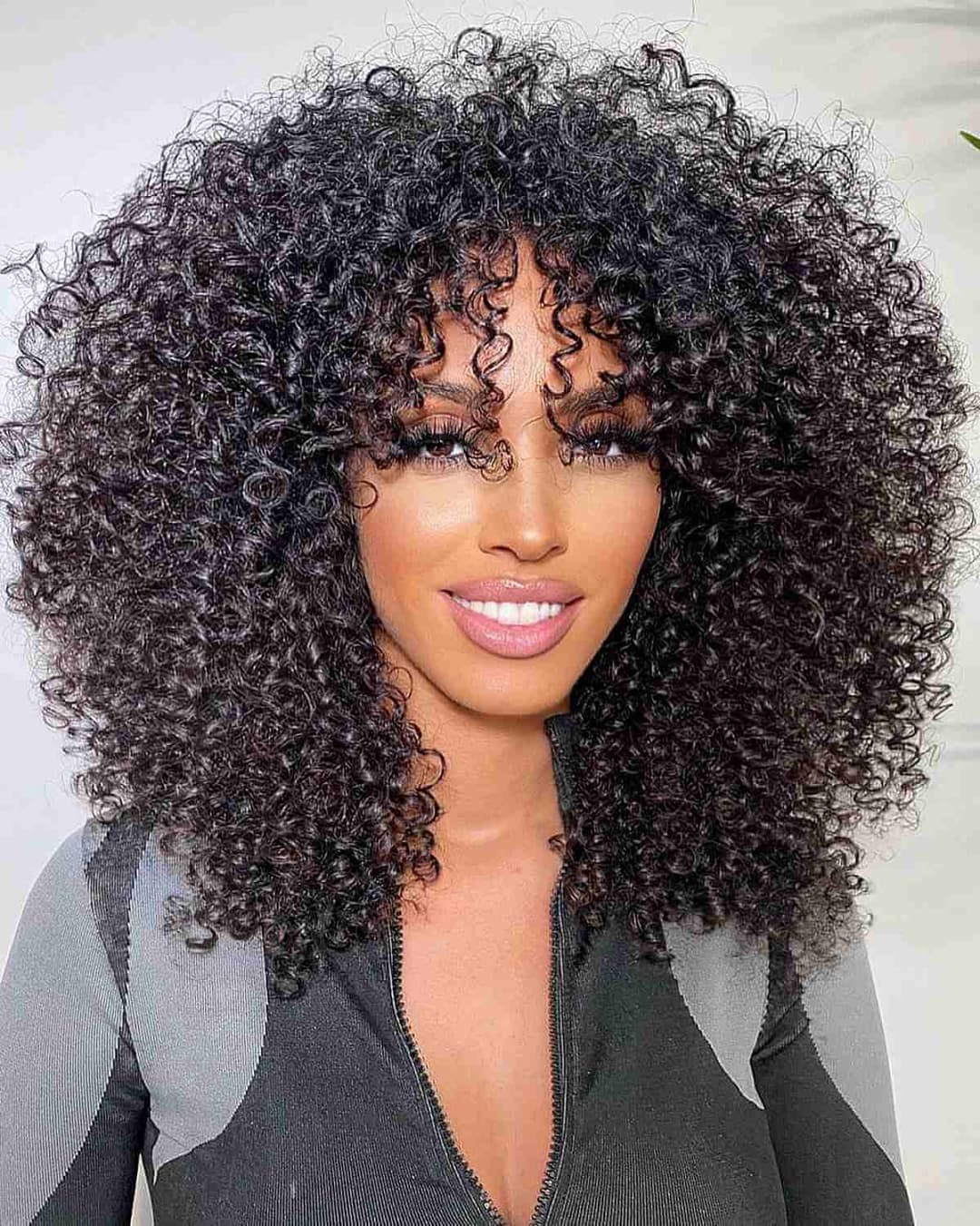 Big And Curly Medium Length Hair For Black Women